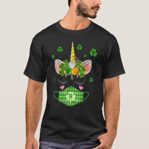 St Patricks Day Unicorn Gesichtsmaske Leprechaun I T-Shirt