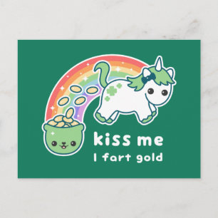 St. Patrick's Day Unicorn Postkarte
