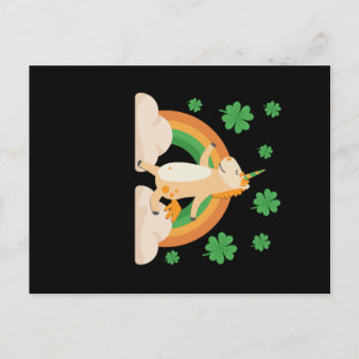 St Patricks Day Unicorn Postkarte