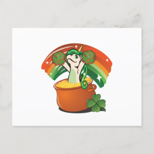 St. Patrick's Day Unicorn - Saint Patrick's Postkarte
