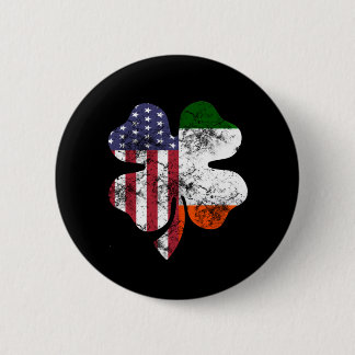 ST. Patrick's day US and ireland Flag Button
