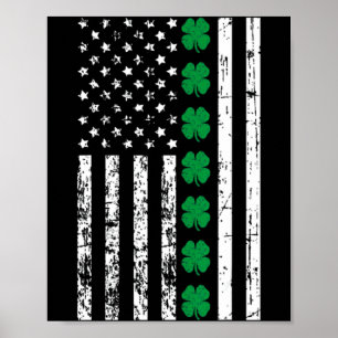 St Patricks Day USA-Flagge Glücksklee St Patty T Poster