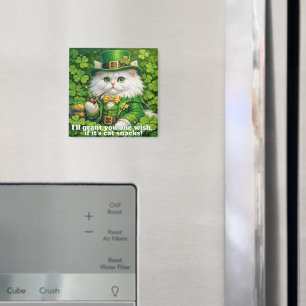 St. Patrick's Day Verrückter Katzen-Leprechaun-Mag Magnet