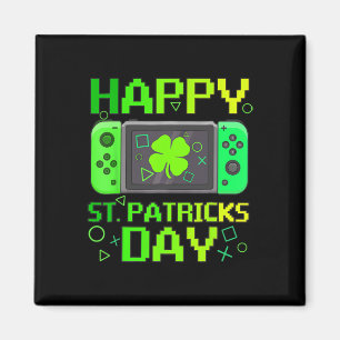 St Patrick's Day Video Game Gamer Kleeblatt Boys M Magnet