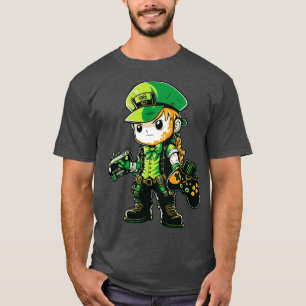St Patricks Day Video Game Shirt Gamer Leprechaun6