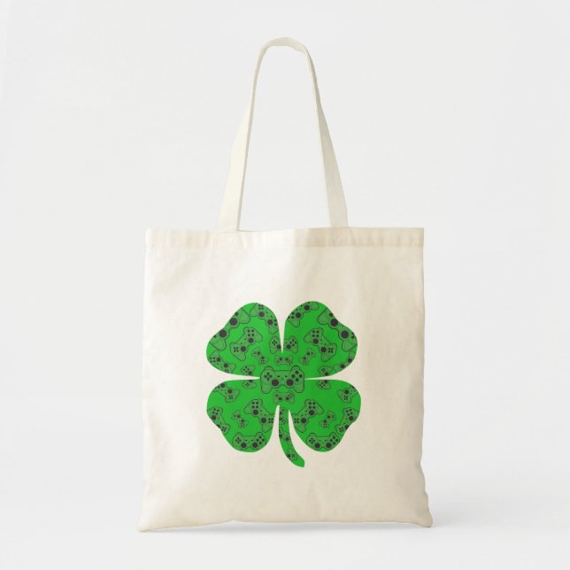 St Patricks Day Videospielcontroller Shamrock  Tragetasche (Vorne)