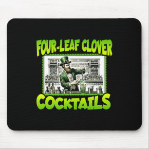 St Patricks Day Vier-Blatt-Klee-Schwänze St Paddys Mousepad
