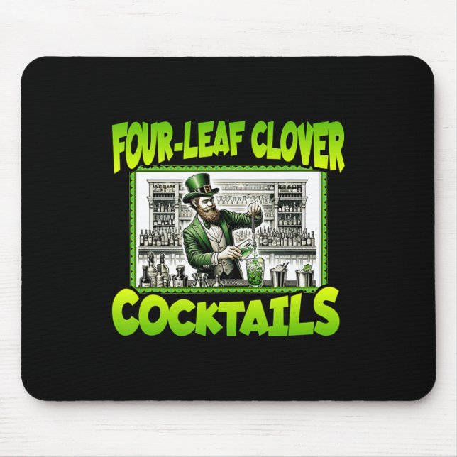 St Patricks Day Vier-Blatt-Klee-Schwänze St Paddys Mousepad (Vorne)