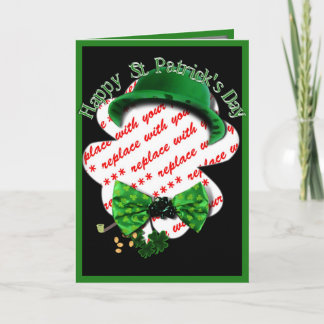 St. Patricks Day Vierblatt Kleeblatt Rahmen Karte