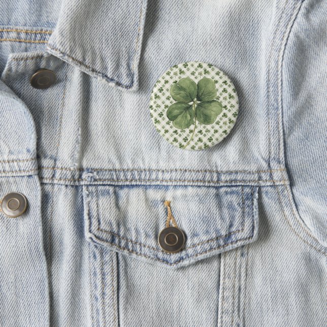 St. Patrick's Day Vierblattklee Button (Beispiel)