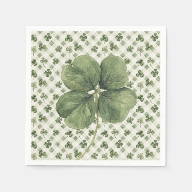  St Patrick's Day Vierblattklee  Serviette (Vorderseite)