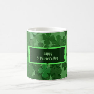 St. Patrick's Day  vierblättriges Kleeblatt Kaffeetasse