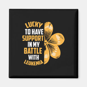 St Patricks Day Vierblättriges Kleeblatt Leukämie  Magnet