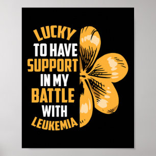 St Patricks Day Vierblättriges Kleeblatt Leukämie Poster