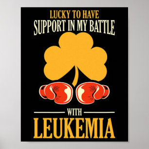 St Patricks Day Vierblättriges Kleeblatt Leukämie Poster