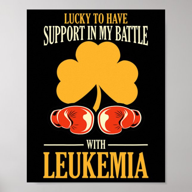 St Patricks Day Vierblättriges Kleeblatt Leukämie  Poster (Vorne)