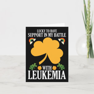 St Patricks Day Vierblättriges Kleeblatt Leukemia Karte