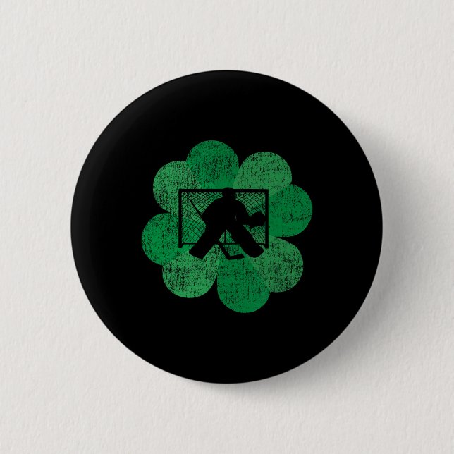 St Patricks Day Vierblättriges Kleeblatt - Lucky H Button (Vorderseite)
