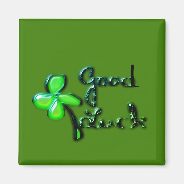 St. Patrick's Day ‎ vierblättriges Kleeblatt Magnet (Vorne)