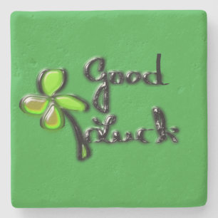 St. Patrick's Day vierblättriges Kleeblatt Steinuntersetzer