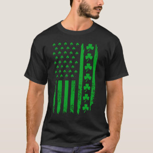 St Patricks Day Vintag amerikanische Flagge Irish T-Shirt