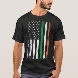 St Patrick's Day Vintag Irish American Flag Patri T-Shirt