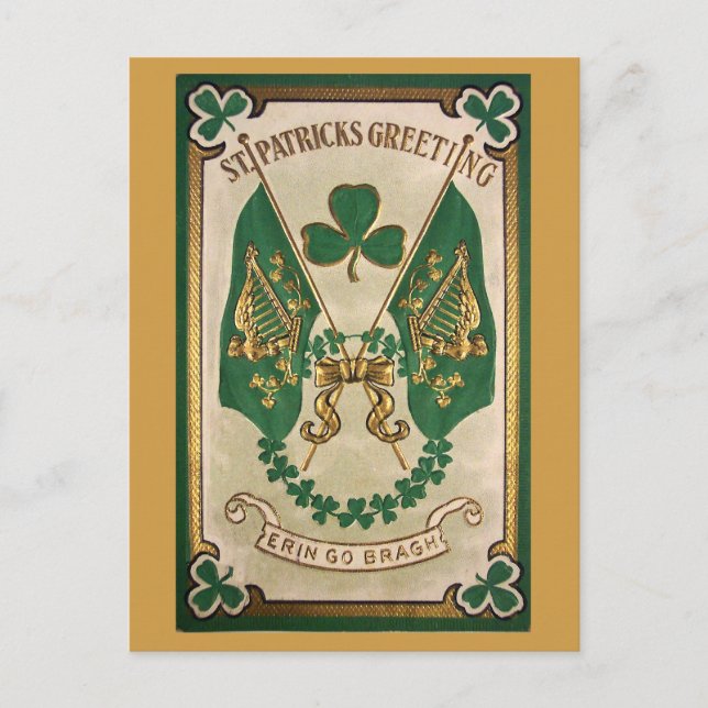 St. Patricks Day Vintag Postcard Postkarte (Vorderseite)