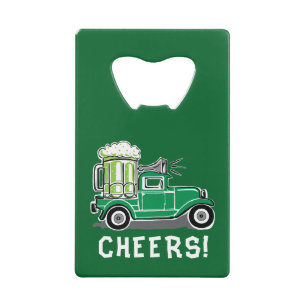 St. Patrick's Day Vintag Truck Green Beer Kreditkartenflaschenöffner