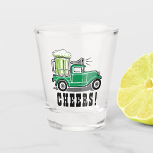 ST. Patrick's Day Vintag Truck Green Beer Schnapsglas