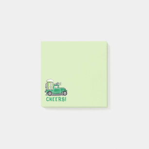St. Patricks Day Vintage-LKW Grüner Bier 3x3 Post-it Klebezettel