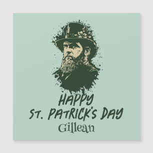 St. Patrick's Day Vintages Kleeblatt personalisier Magnetkarte