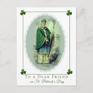 St. Patrick's Day Vintages Kleeblatt Postkarte