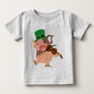 St Patrick's Day Violinist Schwein Baby T - Shirt