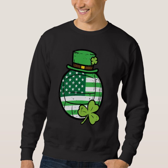 St Patricks Day Volleyball Saint Paddys Pattys Men Sweatshirt (Vorderseite)