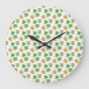 St. Patrick's Day Wall Clock Große Wanduhr