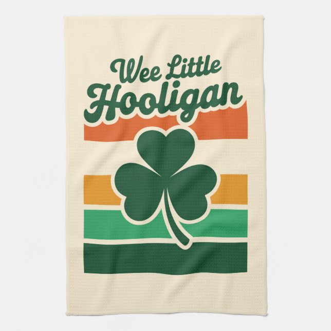 St Patricks Day Wee Little Hooligan Funny Geschirrtuch (Vertikal)