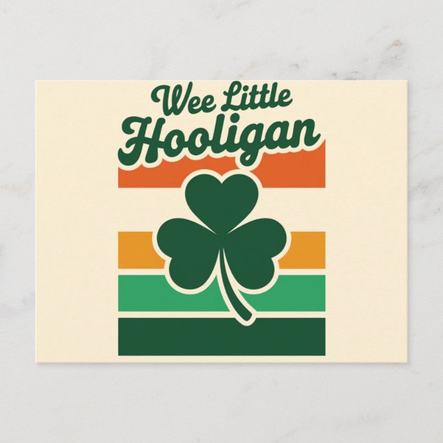 St Patricks Day Wee Little Hooligan Funny Postkarte (Vorderseite)