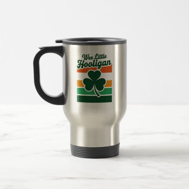 St Patricks Day Wee Little Hooligan Funny Reisebecher (Links)