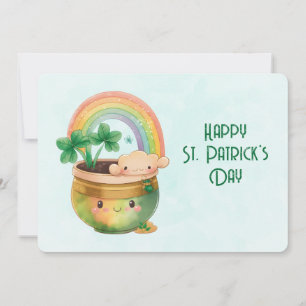 St. Patrick's Day Whimsicaler Regenbogen & Kleebla Feiertagskarte