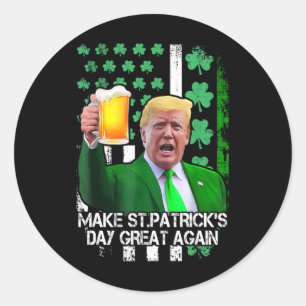 St. Patrick's Day wieder einmal viel lustiger Trum Runder Aufkleber