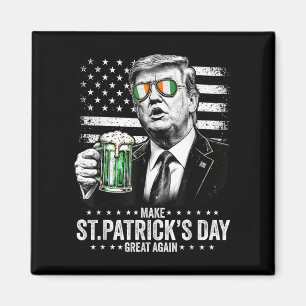 St Patricks Day wieder groß, amerikanische Flagge Magnet