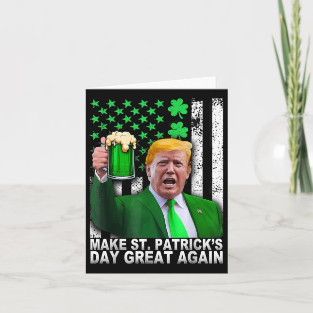 St Patricks Day wieder groß, Funny Trump Men W Karte (Vorderseite)