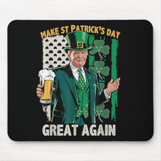 St Patricks Day wieder groß Trump St Mousepad (Vorne)