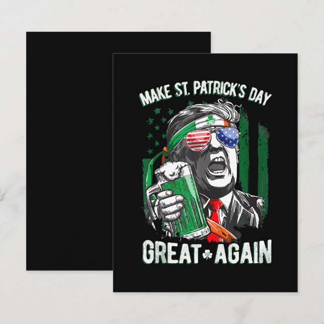 St. Patrick's Day wieder großartig Funny Trump Begleitkarte (Vorne/Hinten)