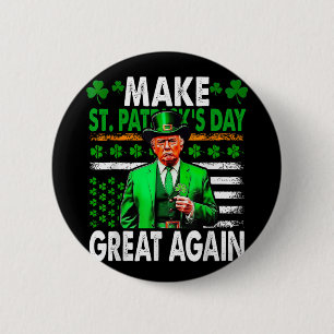 St Patricks Day wieder großartig Irish American Fl Button