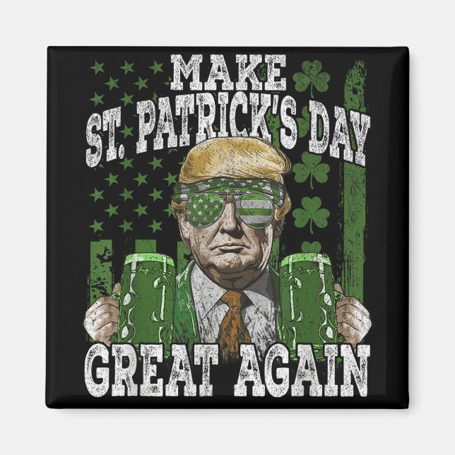 St Patricks Day wieder großartig U.s Flag St. Magnet (Vorne)