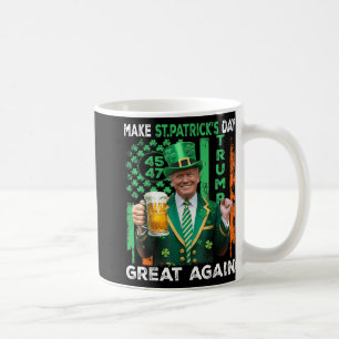 St. Patricks Day wieder großartig US Flag Kleeblat Kaffeetasse