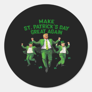 St. Patrick's Day wieder zum großen Glück Trump Bi Runder Aufkleber