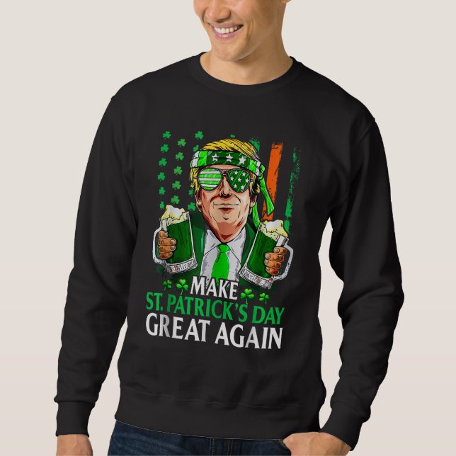 St. Patrick's Day wieder zum großen Trump-Kleeblat Sweatshirt (Vorderseite)