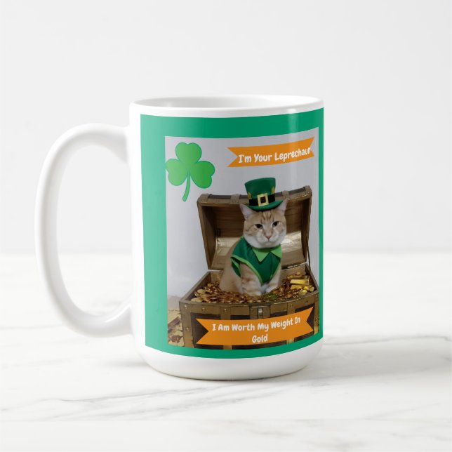 St Patrick's Day with Cat Humor  Kaffeetasse (Links)